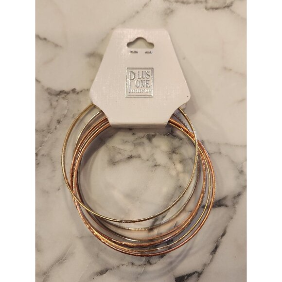 Gold & Silver-Tone Bangles Set By Plus One Collection - Picture 1 of 3